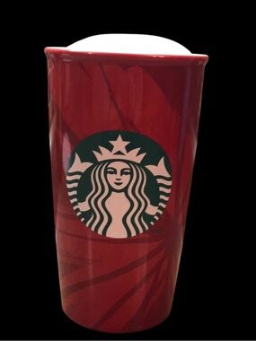 Starbucks Red Ceramic Tumbler, 2014 version